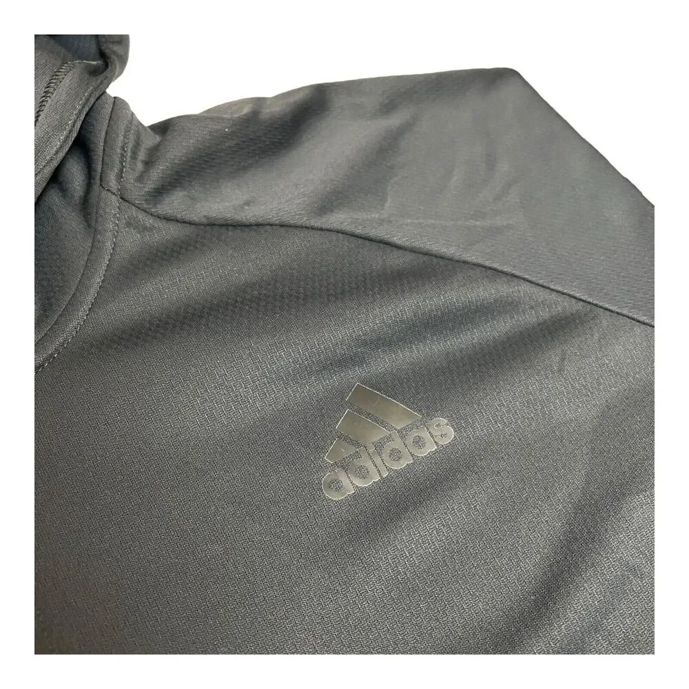 Adidas Hoodie Men 2XL Orange Full-Zip DH9071 Grey Activewear Running Outdoors - Picture 9 of 14